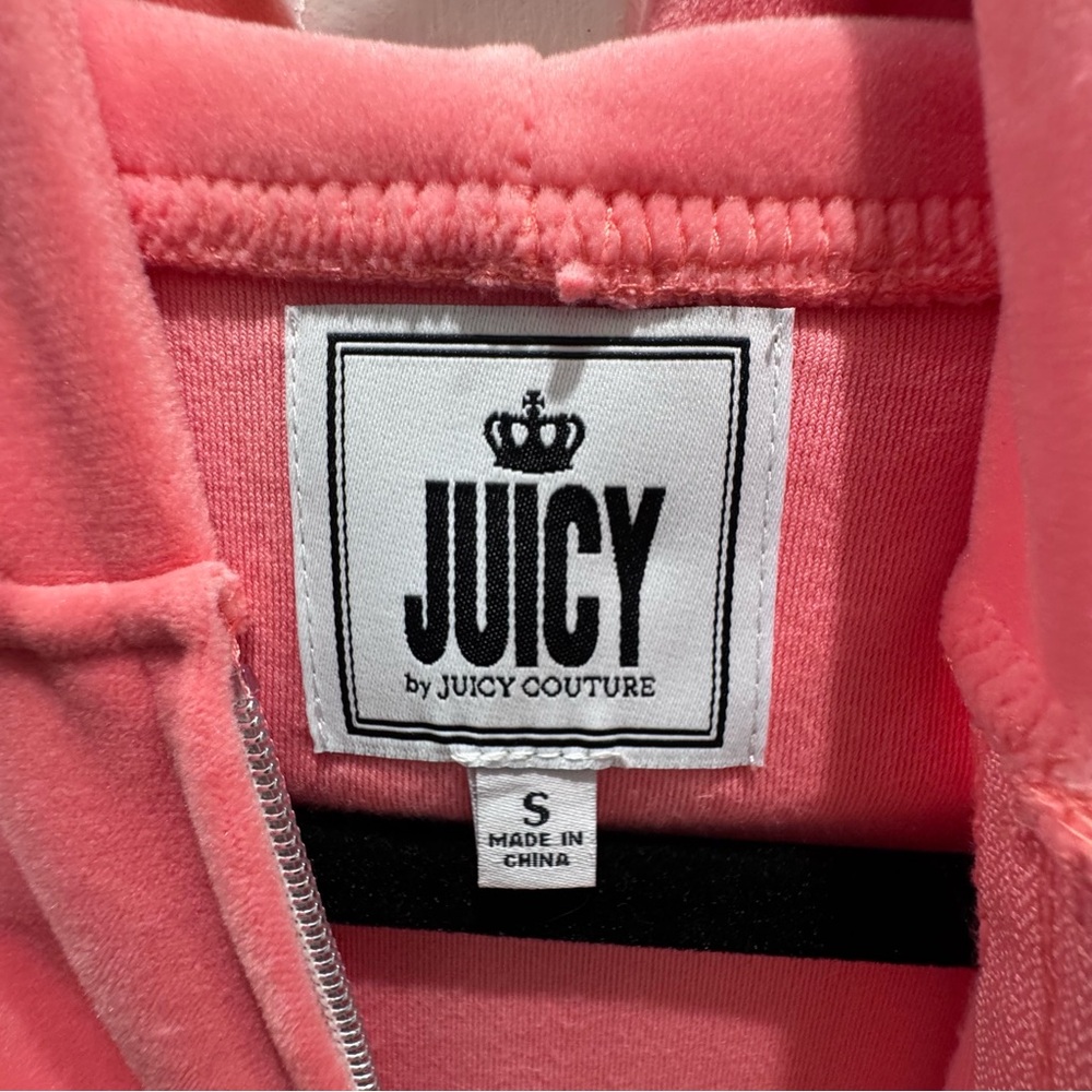 Juicy Couture Pink Crystal Logo Velour Zip Hoodie - Picture 12 of 15